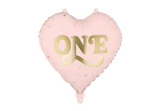 Balon foliowy Serce ''One'', 45 cm, jasny różowy