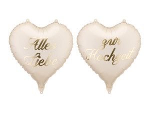 Balony foliowe serca ''Alles Liebe zur Hochzeit'', 45 cm