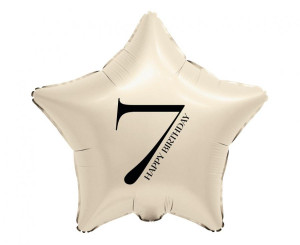 Balon foliowy 18" - Gwiazda z cyfrą "7" kremowy