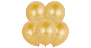 Balony złote Wieczór panieński/ 5szt.