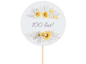 100 lat! Peonia żółta, topper