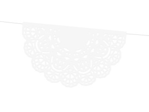 Girlanda koronkowa, biały, 183cm