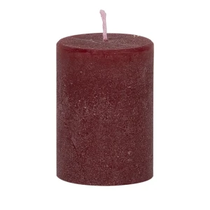 Bougies unies Weizenkorn Ø 50 mm – 6 pièces -Bordeaux-7 cm