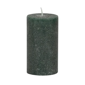 Bougies unies Weizenkorn Ø 50 mm – 6 pièces -9 cm-Tannengrün