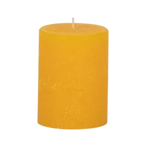 Bougies unies Weizenkorn Ø 66 mm – 4 pièces -9 cm-Sonnengelb