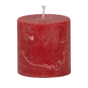 Bougies unies Weizenkorn Ø 66 mm – 4 pièces -7 cm-Karminrot
