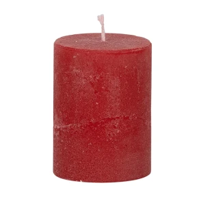 Bougies unies Weizenkorn Ø 66 mm – 4 pièces -9 cm-Karminrot