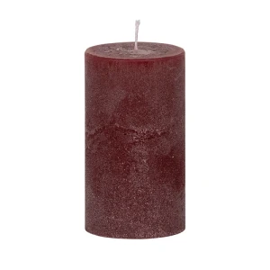 Bougies unies Weizenkorn Ø 66 mm – 4 pièces -Bordeaux-12 cm