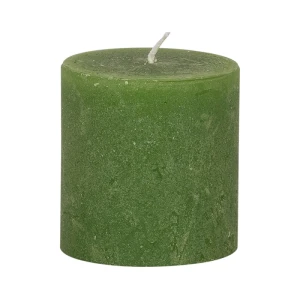 Bougies unies Weizenkorn Ø 66 mm – 4 pièces -7 cm-Moosgrün