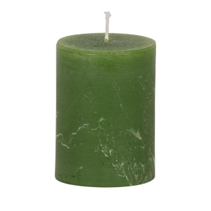 Bougies unies Weizenkorn Ø 66 mm – 4 pièces -9 cm-Moosgrün