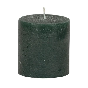 Bougies unies Weizenkorn Ø 66 mm – 4 pièces -7 cm-Tannengrün