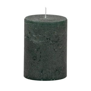 Bougies unies Weizenkorn Ø 66 mm – 4 pièces -9 cm-Tannengrün