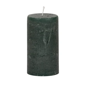 Bougies unies Weizenkorn Ø 66 mm – 4 pièces -12 cm-Tannengrün