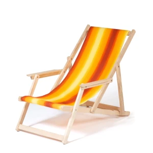 Chaise longue Classique -Gelb-orange gestreift