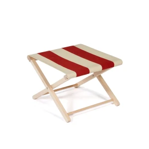 Tabouret de pied Classique -Rot-Beige gestreift