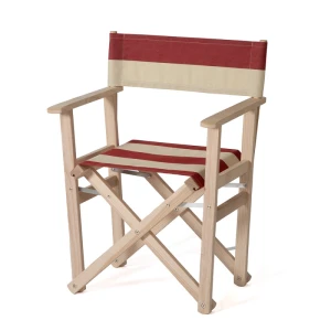 Chaise de réalisateur -Rot-Beige gestreift