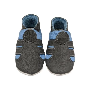 Pantoufles en cuir "Sporty bleu" -21-22