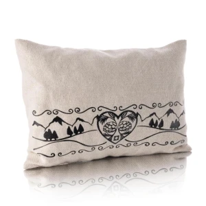 Coussin avec copeaux d'arolle, paysage, regular -natur/schwarz