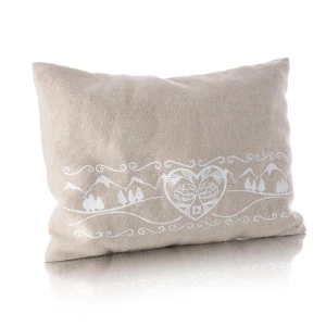 Coussin avec copeaux d'arolle, paysage, regular -natur/weiss