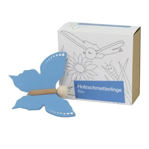 Papillons en bois -Hellblau