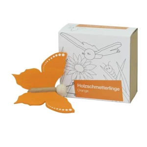 Papillons en bois -Orange