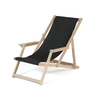 Chaise longue Classique -Anthrazit gestreift