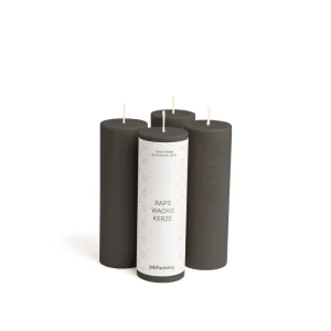 Bougies au colza Ø 40 mm -12 cm-1 Stück-Schwarz