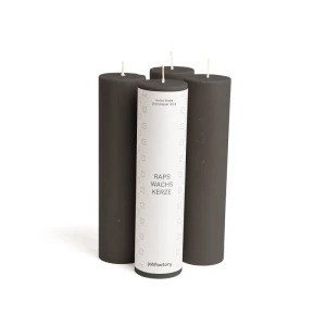 Bougies au colza Ø 40 mm -16 cm-4 Stück-Schwarz