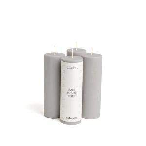 Bougies au colza Ø 40 mm -12 cm-4 Stück-Grau