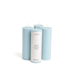 Bougies au colza Ø 40 mm -12 cm-4 Stück-Hellblau