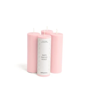 Bougies au colza Ø 40 mm -12 cm-4 Stück-Hellrosa