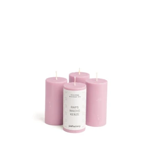 Bougies au colza Ø 40 mm -8 cm-4 Stück-Rosa