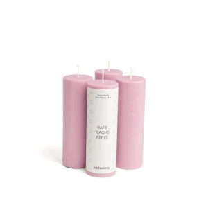 Bougies au colza Ø 40 mm -12 cm-4 Stück-Rosa