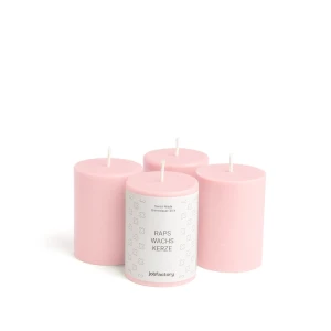 Bougies au colza Ø 60 mm -8 cm-4 Stück-Hellrosa