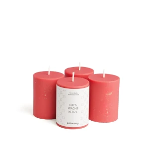 Bougies au colza Ø 60 mm -8 cm-1 Stück-Rot