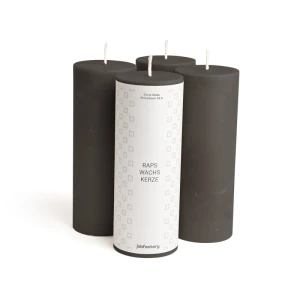 Bougies au colza Ø 60 mm -16 cm-1 Stück-Schwarz