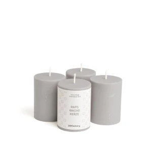 Bougies au colza Ø 60 mm -8 cm-4 Stück-Grau