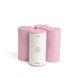 Bougies au colza Ø 60 mm -12 cm-4 Stück-Rosa