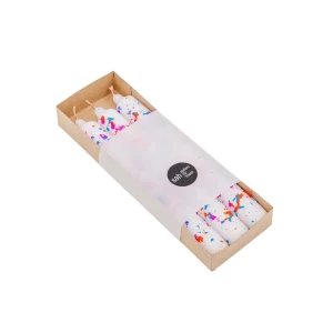 Bougies confettis -klein-blau, violett, orange