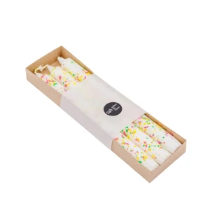 Bougies confettis -gross-gelb, pink, grün