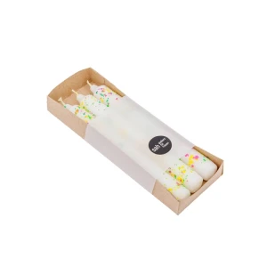 Bougies confettis -klein-gelb, pink, grün