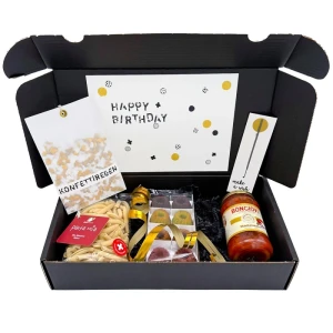 Boîte d'anniversaire or