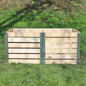 Compost petit en bois suisse -Zweikammer-System ohne Deckel