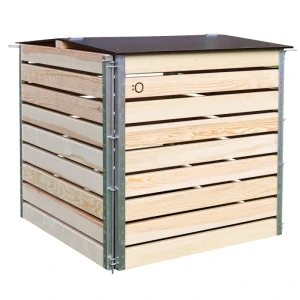 Compost grand en bois suisse -Einkammer-System mit Deckel
