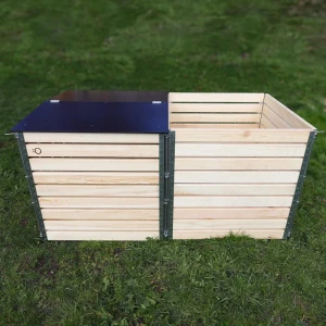 Compost grand en bois suisse -Zweikammer-System mit EINEM Deckel