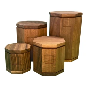 Urne funéraire en bois pour animaux – octogonale -0,7 l