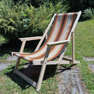 Chaise longue Classique -orange-braun gestreift