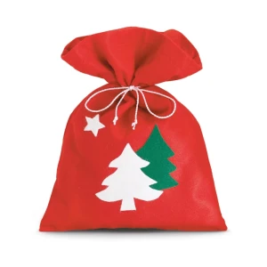 Sac de Saint-Nicolas "Sapins" rouge