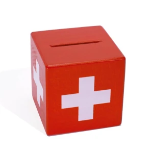 Tirelire en forme de cube "Suisse"