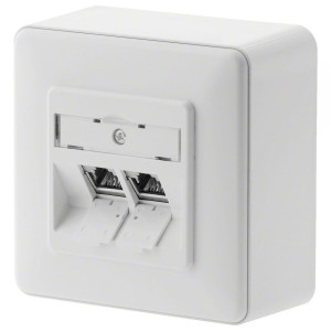 Metz Connect Netzwerkdose Aufputz CAT 6 2 Port Reinwei
